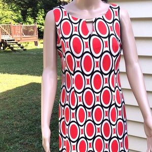 Ronni Nicole Red Black and White Sleeveless Dress